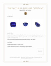 12.94 Ct. Sapphire from Ceylon (Sri Lanka) Appraisal