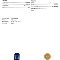 5.07 Ct. Blue Sapphire from Ceylon (Sri Lanka) Scan Report