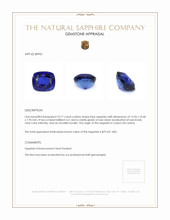 10.17 Ct. Blue Sapphire from Ceylon (Sri Lanka) Appraisal