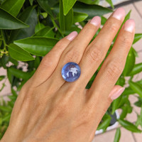 26.26 Ct. Blue Cabochon Sapphire from Ceylon (Sri Lanka) Life Style