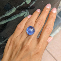 26.26 Ct. Blue Cabochon Sapphire from Ceylon (Sri Lanka) Life Style