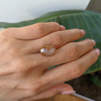 13.75 Ct. Yellowish Brown Cabochon Sapphire from Ceylon (Sri Lanka) Life Style