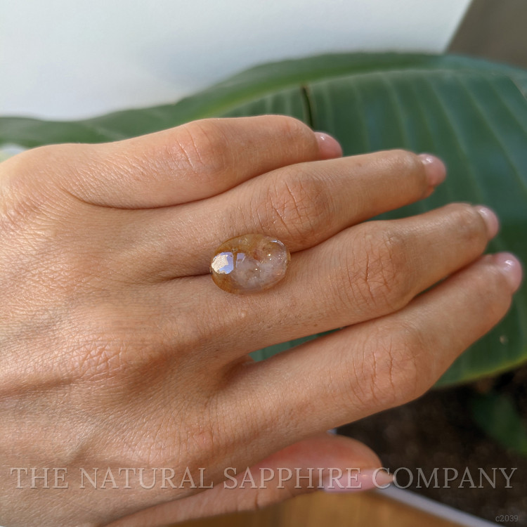 13.75 Ct. Yellowish Brown Cabochon Sapphire from Ceylon (Sri Lanka)