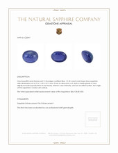 15.18 Ct. Blue Cabochon Sapphire from Ceylon (Sri Lanka) Appraisal