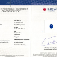 15.18 Ct. Blue Cabochon Sapphire from Ceylon (Sri Lanka) Scan Report