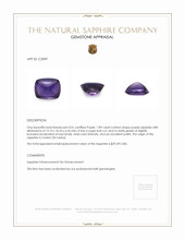 7.89 Ct. Purple Cabochon Sapphire from Ceylon (Sri Lanka) Appraisal