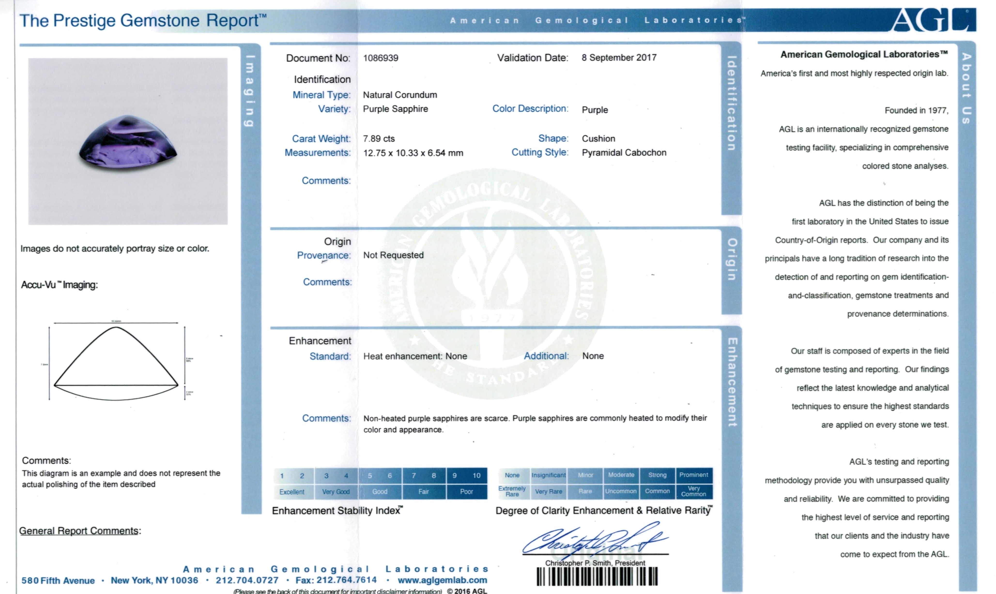 7.89 Ct. Purple Cabochon Sapphire from Ceylon (Sri Lanka)