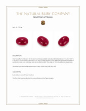 10.10 Ct. Pinkish Red Cabochon Ruby from Burma (Myanmar) Appraisal