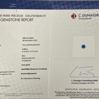 3.98 Ct. Blue Cabochon Sapphire from Burma (Myanmar) Scan Report