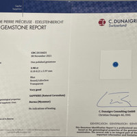 3.98 Ct. Blue Cabochon Sapphire from Burma (Myanmar) Scan Report