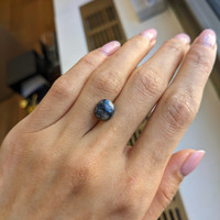 3.55 Ct. Bi Color Cabochon Sapphire from Burma (Myanmar) Life Style