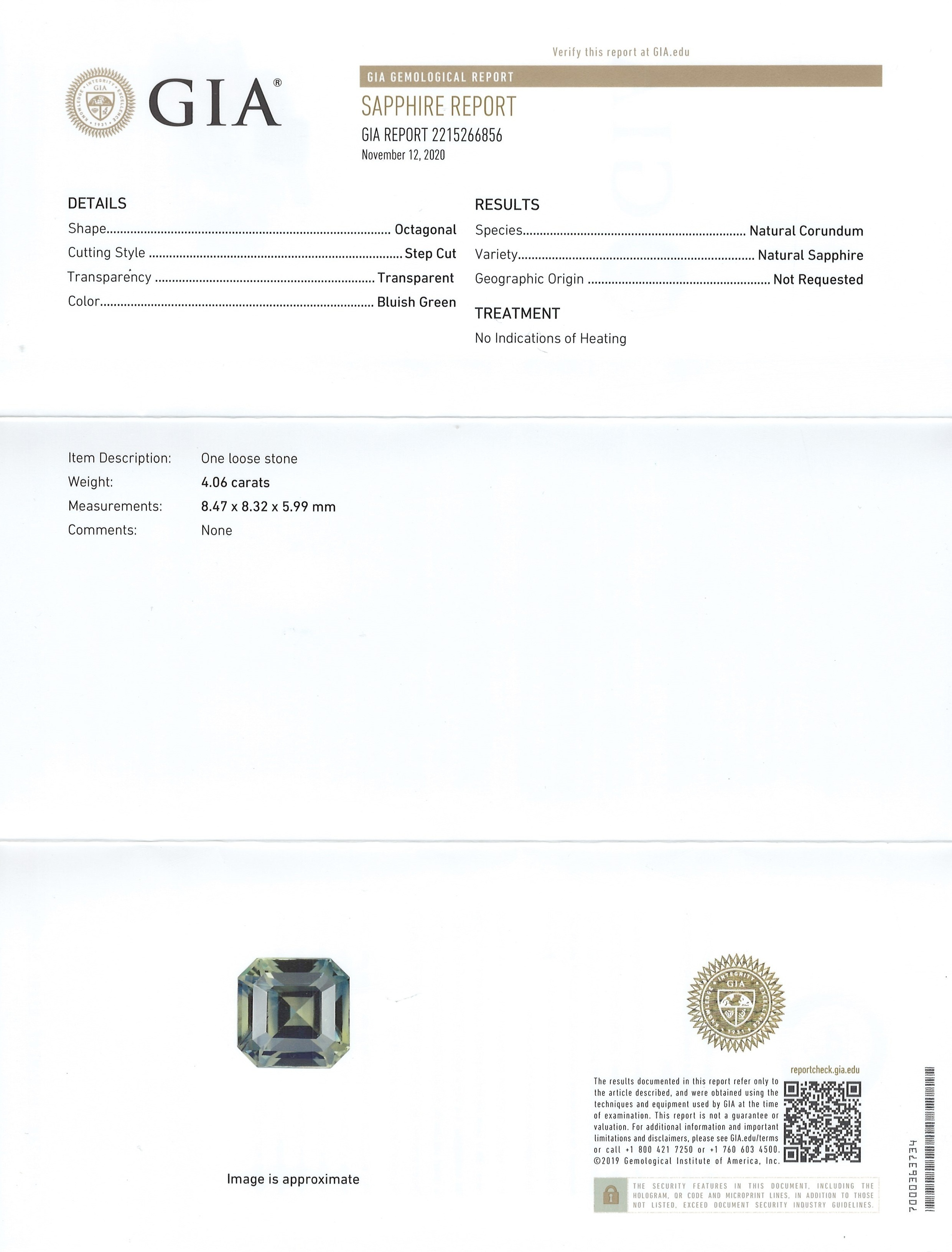 4.06 Ct. Bi Color / Parti Sapphire from Ceylon (Sri Lanka)