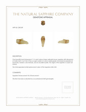 7.13 Ct. Yellowish Brown Sapphire Crystal from Ceylon (Sri Lanka) Appraisal