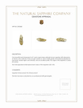 6.07 Ct. Yellowish Brown Sapphire Crystal from Ceylon (Sri Lanka) Appraisal