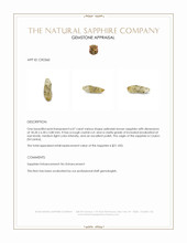 6.07 Ct. Yellowish Brown Sapphire Crystal from Ceylon (Sri Lanka) Appraisal