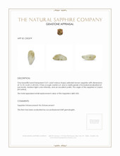 5.01 Ct. Yellowish Brown Sapphire Crystal from Ceylon (Sri Lanka) Appraisal