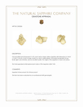 13.35 Ct. Yellow Sapphire Crystal from Ceylon (Sri Lanka) Appraisal