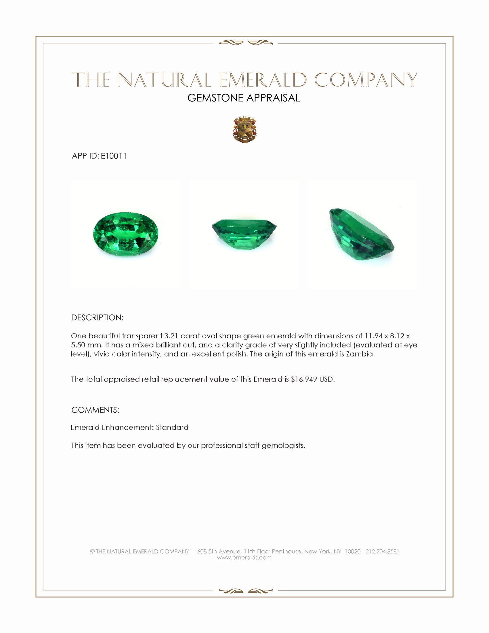 3.21 Ct. Emerald from Zambia