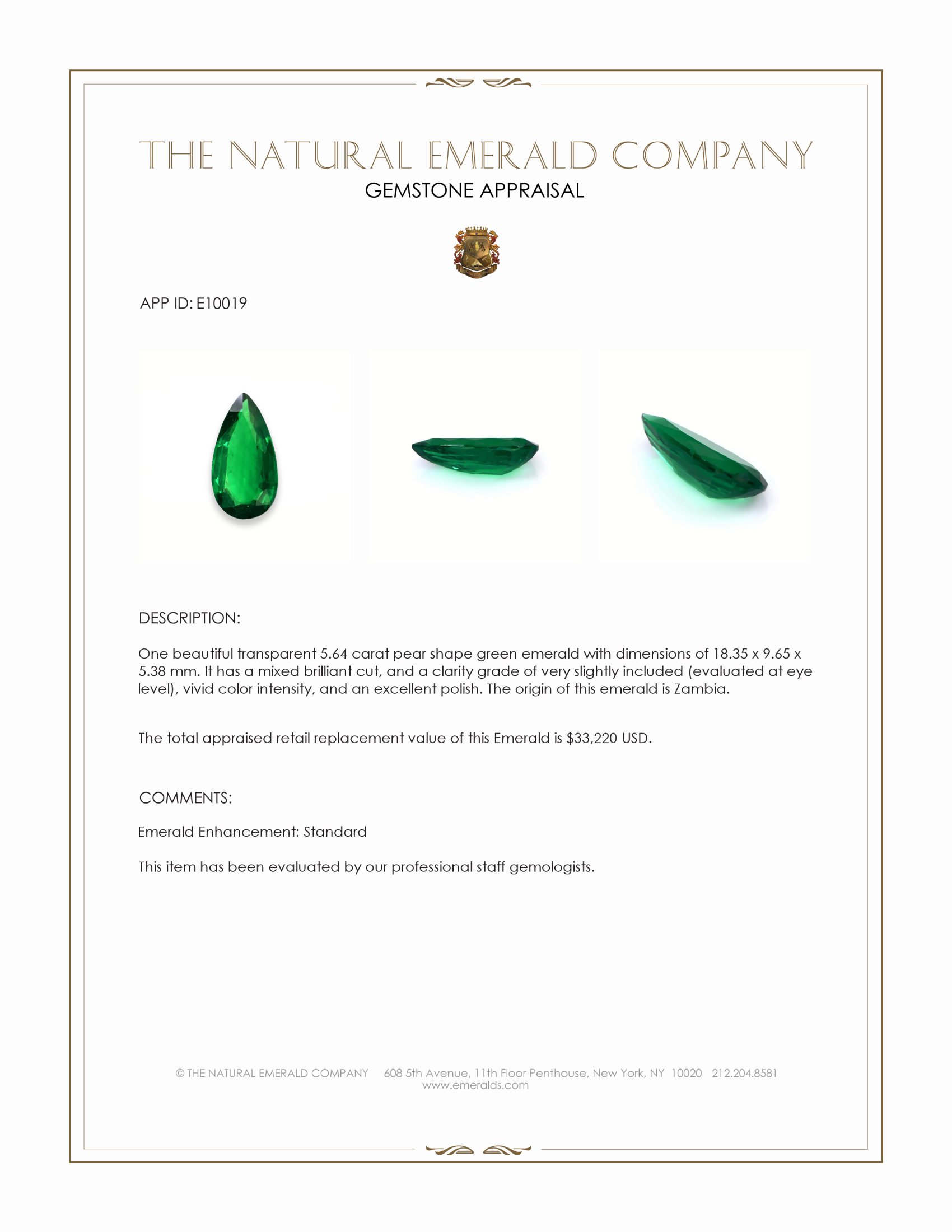 5.64 Ct. Emerald from Zambia