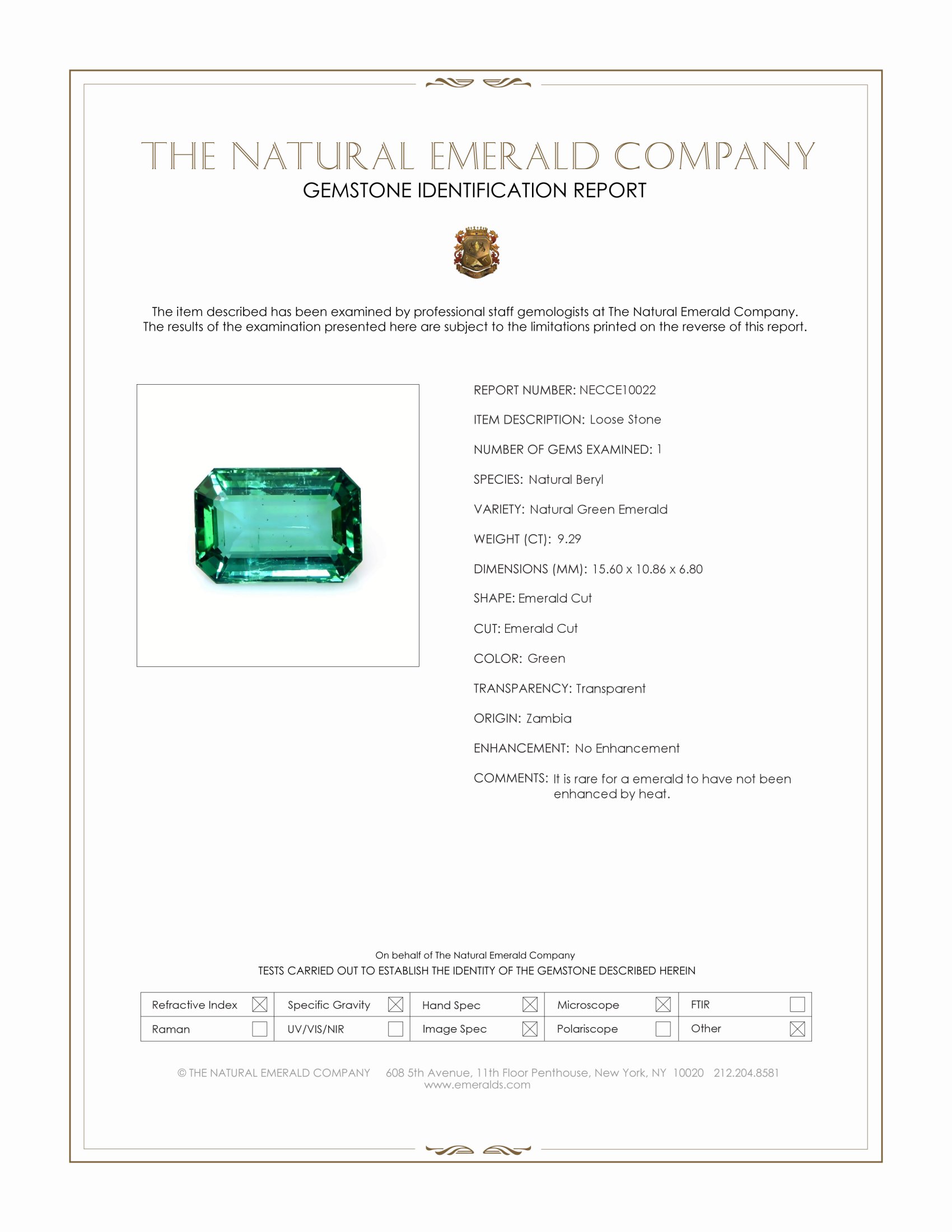 9.29 Ct. Emerald from Zambia