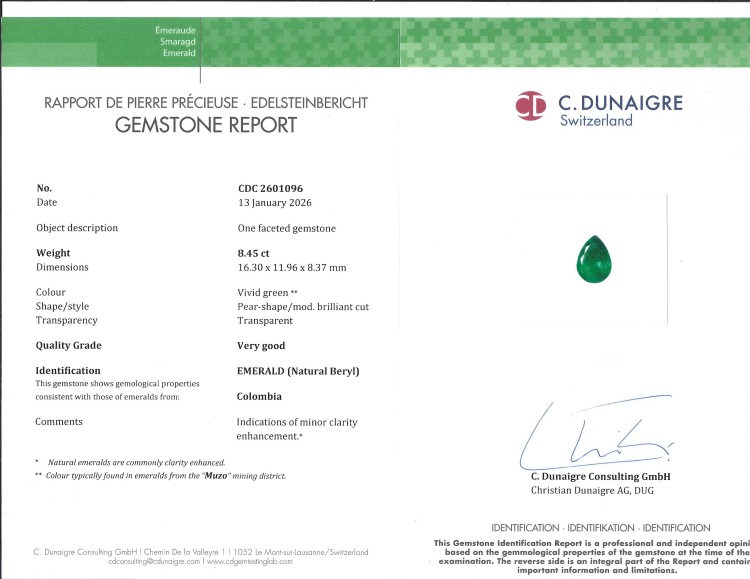 8.45 Ct. Emerald from Colombia - Muzo