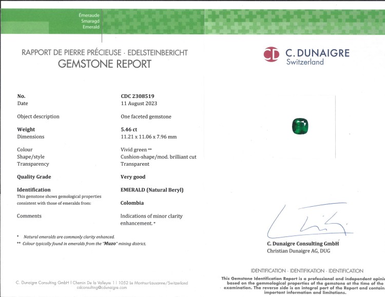 5.46 Ct. Emerald from Colombia - Muzo