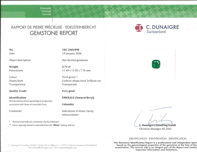5.71 Ct. Emerald from Colombia - Muzo