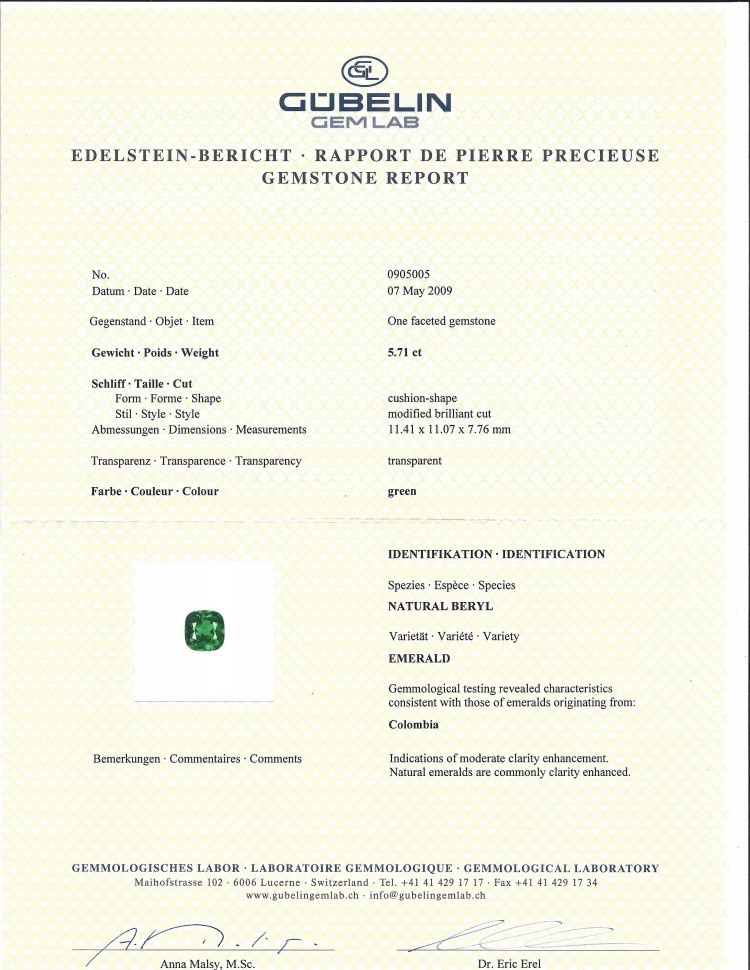 5.71 Ct. Emerald from Colombia - Muzo