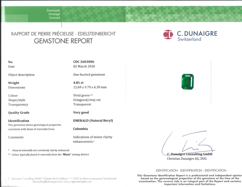 4.81 Ct. Emerald from Colombia - Muzo