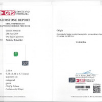2.43 Ct. Emerald from Colombia Scan Report