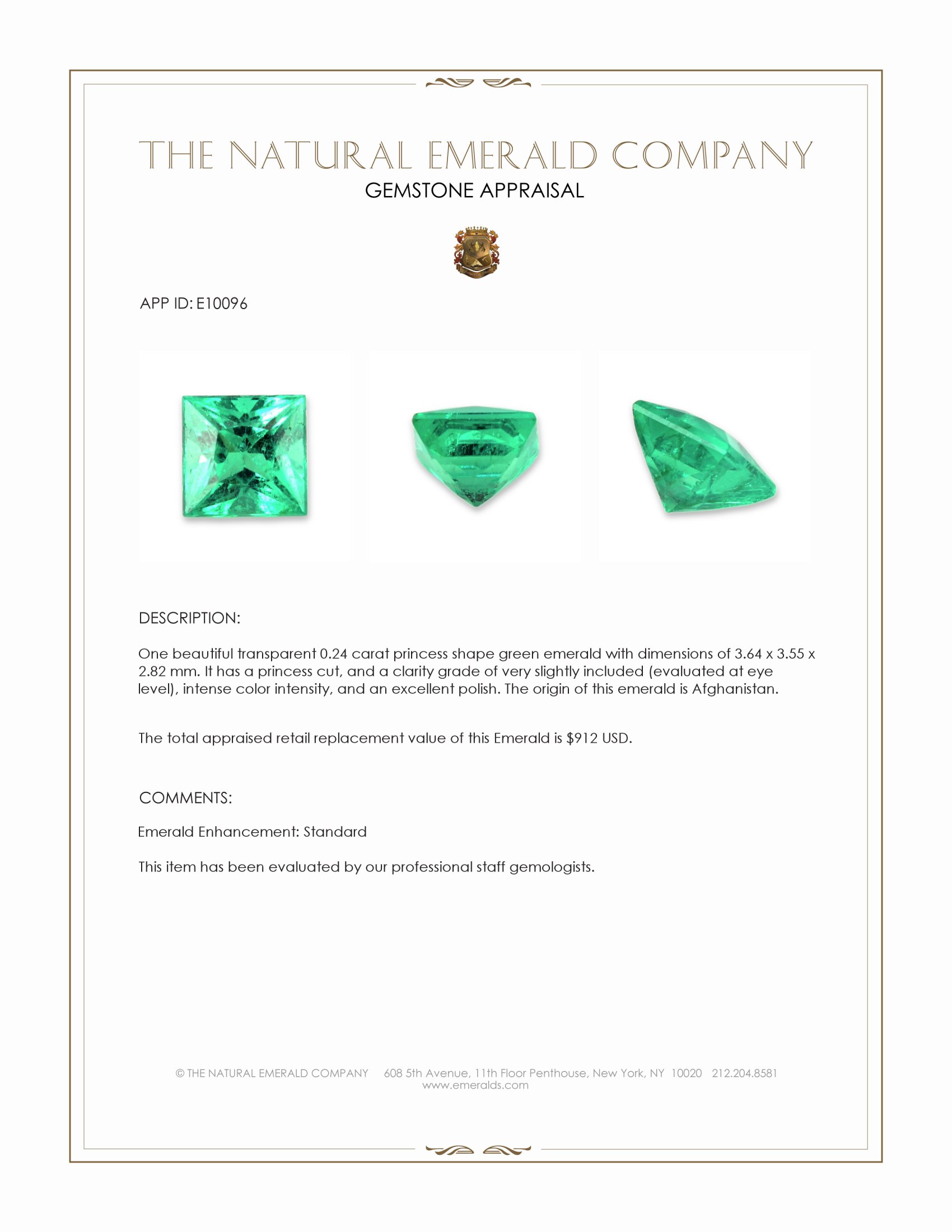 0.24 Ct. Emerald from Afghanistan