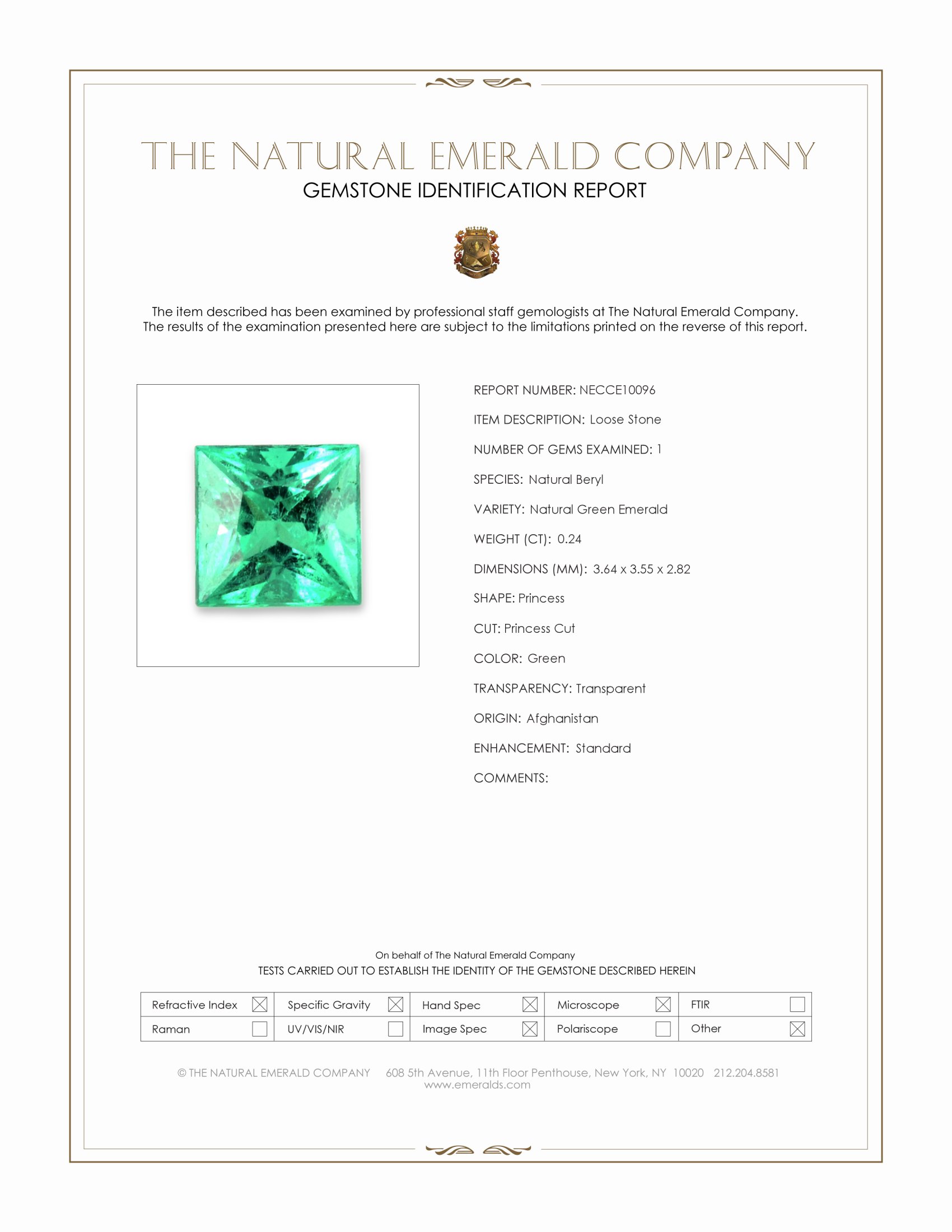 0.24 Ct. Emerald from Afghanistan