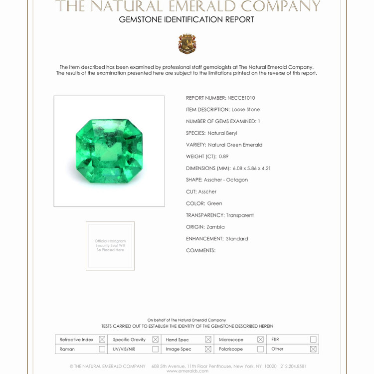 0.89 Ct. Emerald from Zambia