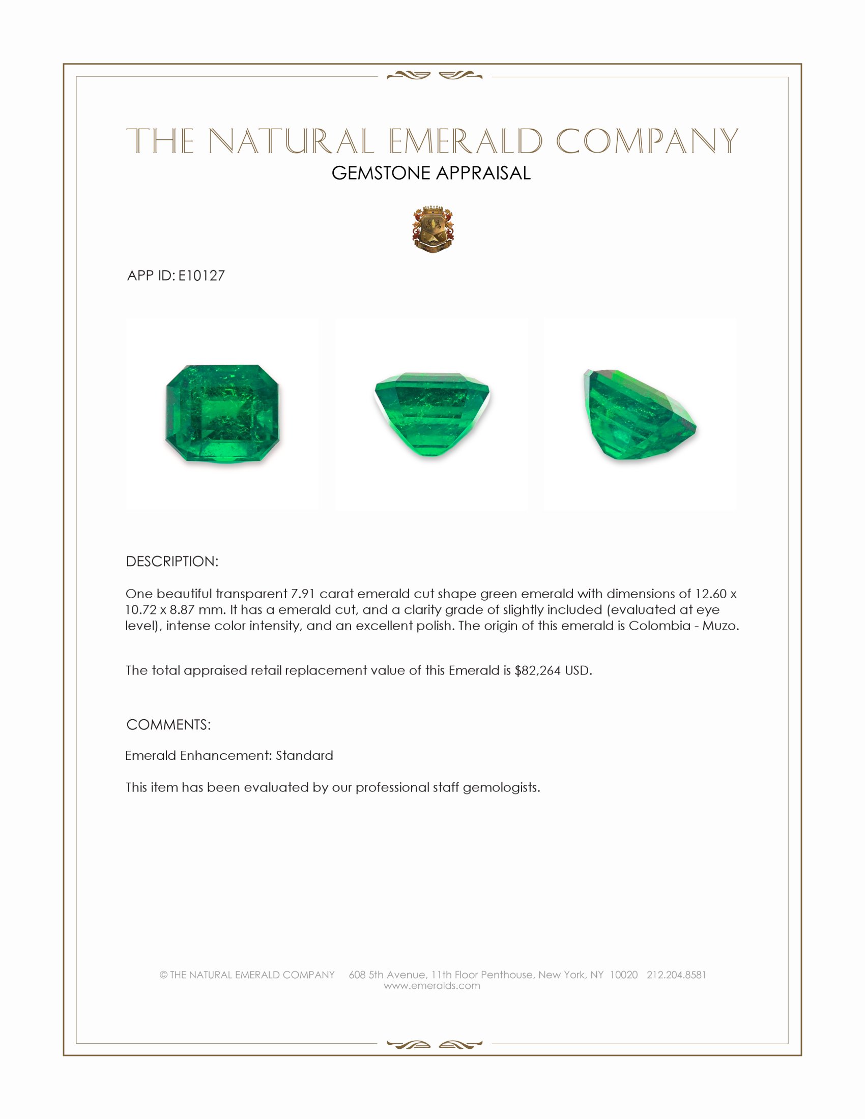 7.91 Ct. Emerald from Colombia - Muzo