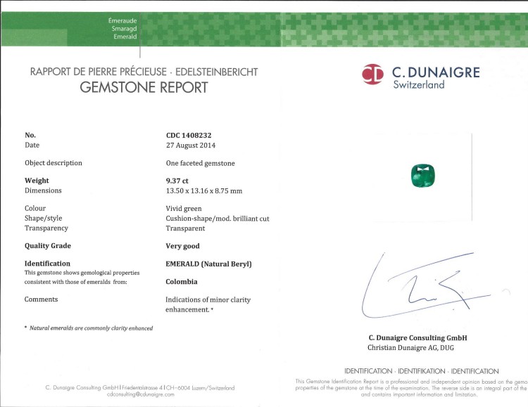 9.37 Ct. Emerald from Colombia
