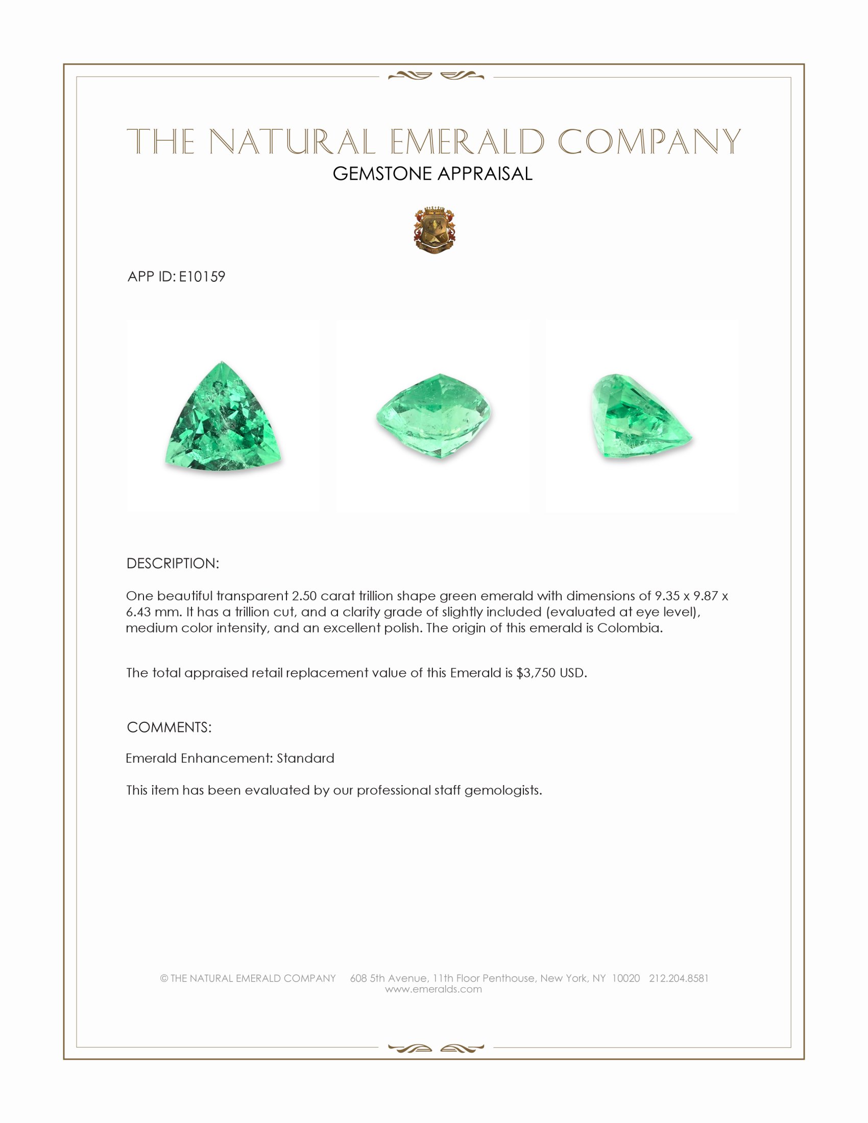 2.50 Ct. Emerald from Colombia