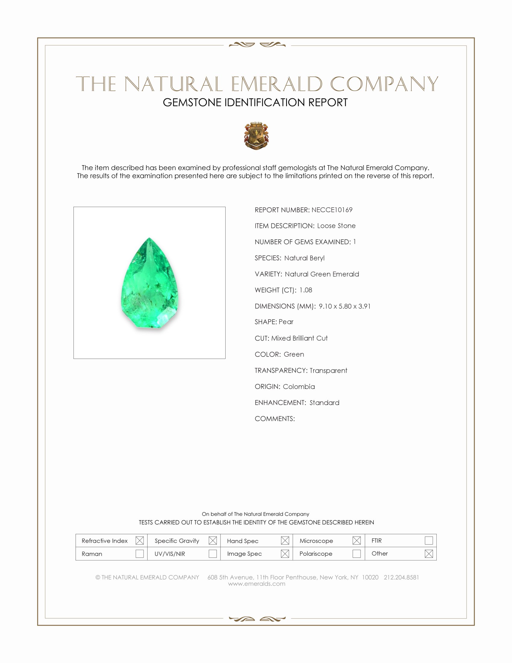 1.08 Ct. Emerald from Colombia