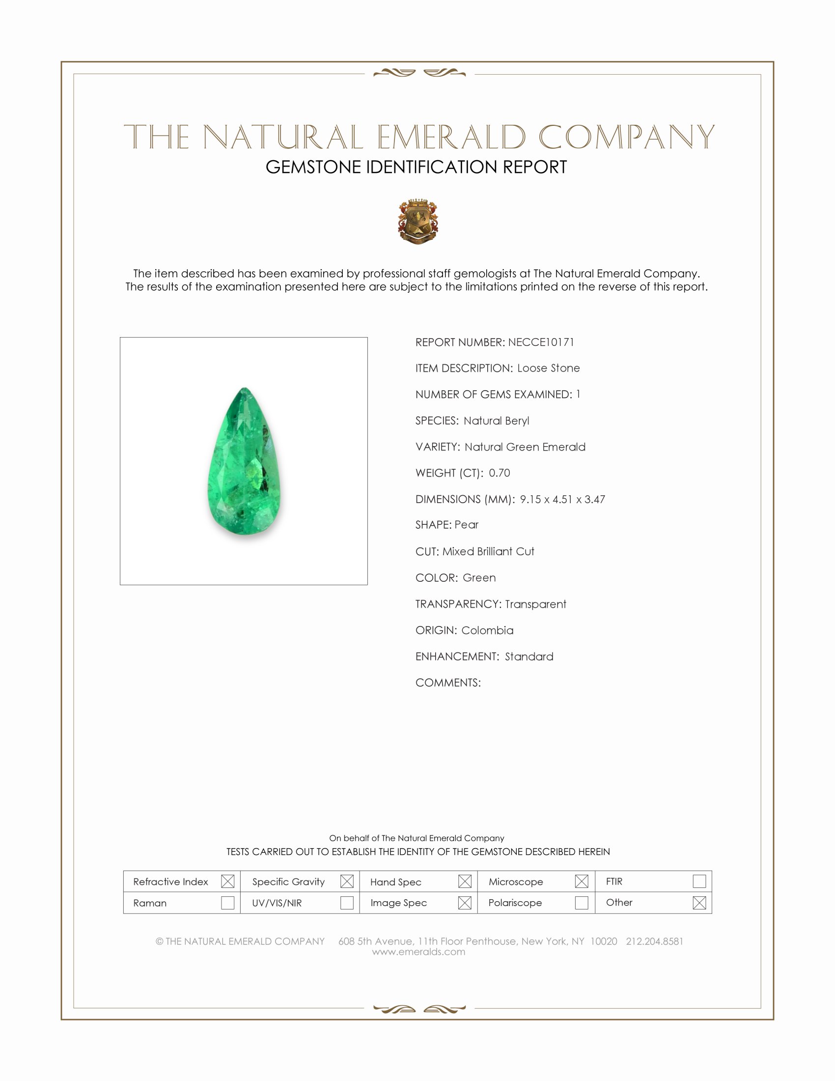 0.70 Ct. Emerald from Colombia
