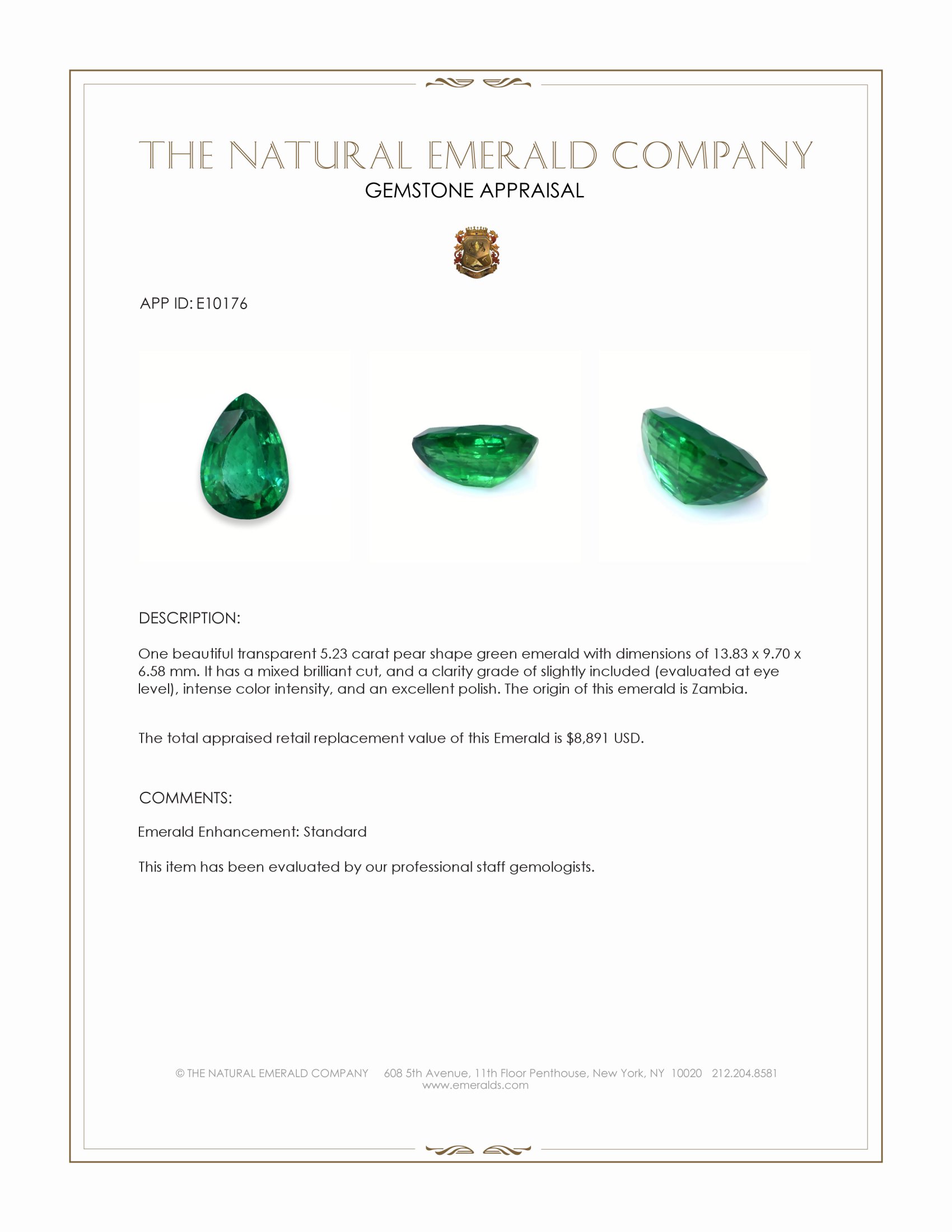 5.23 Ct. Emerald from Zambia