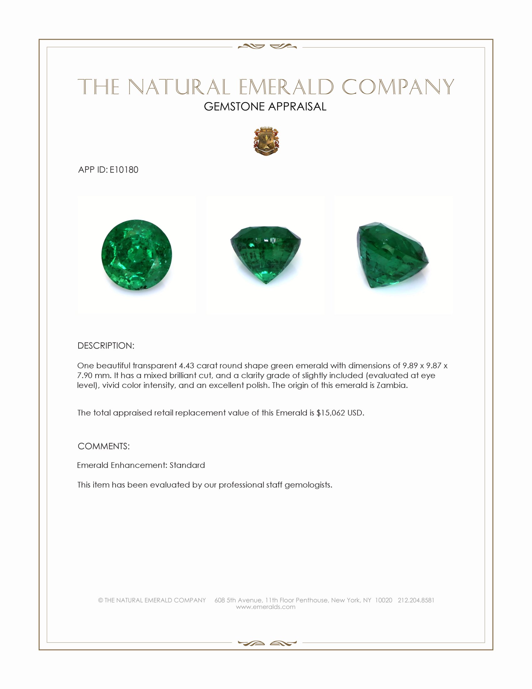 4.43 Ct. Emerald from Zambia