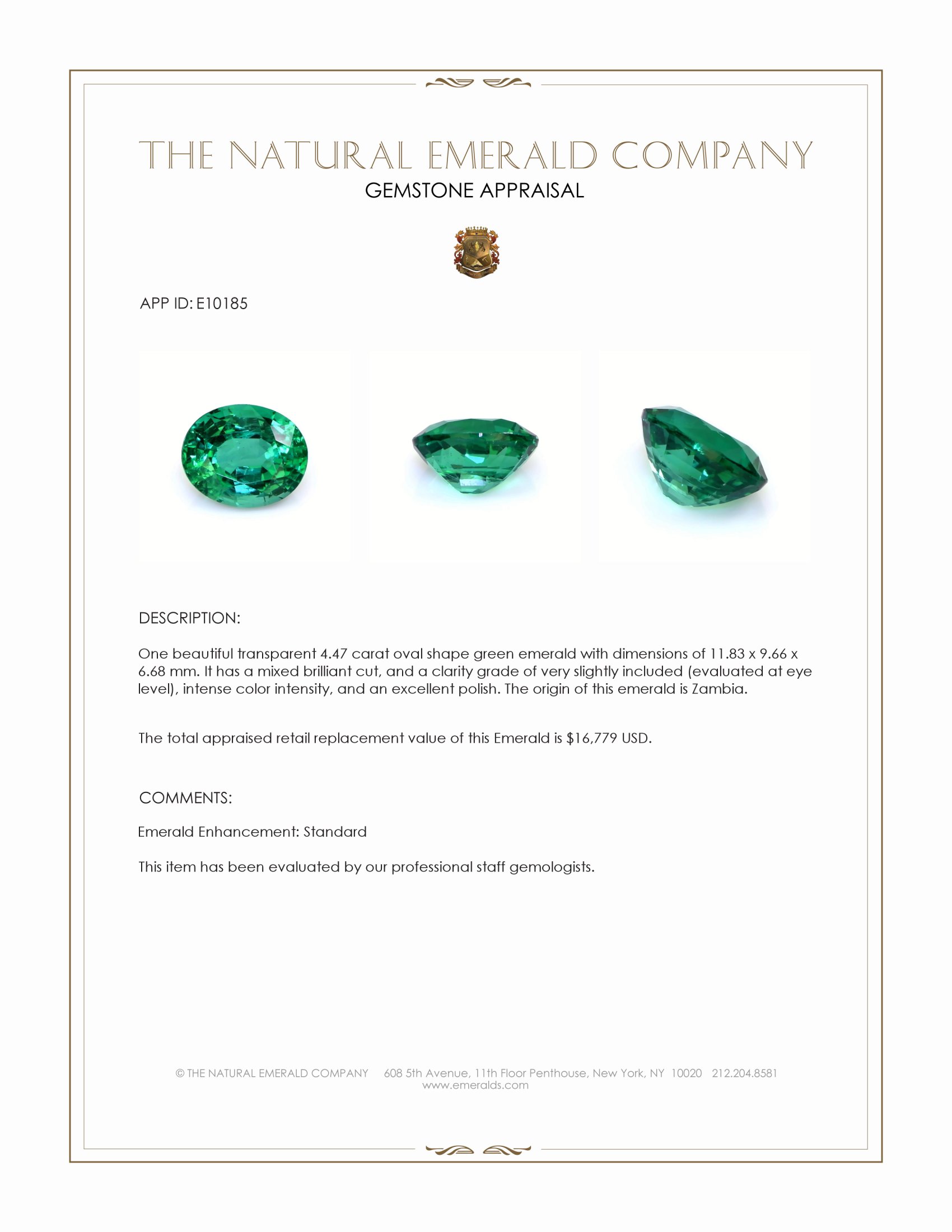 4.47 Ct. Emerald from Zambia