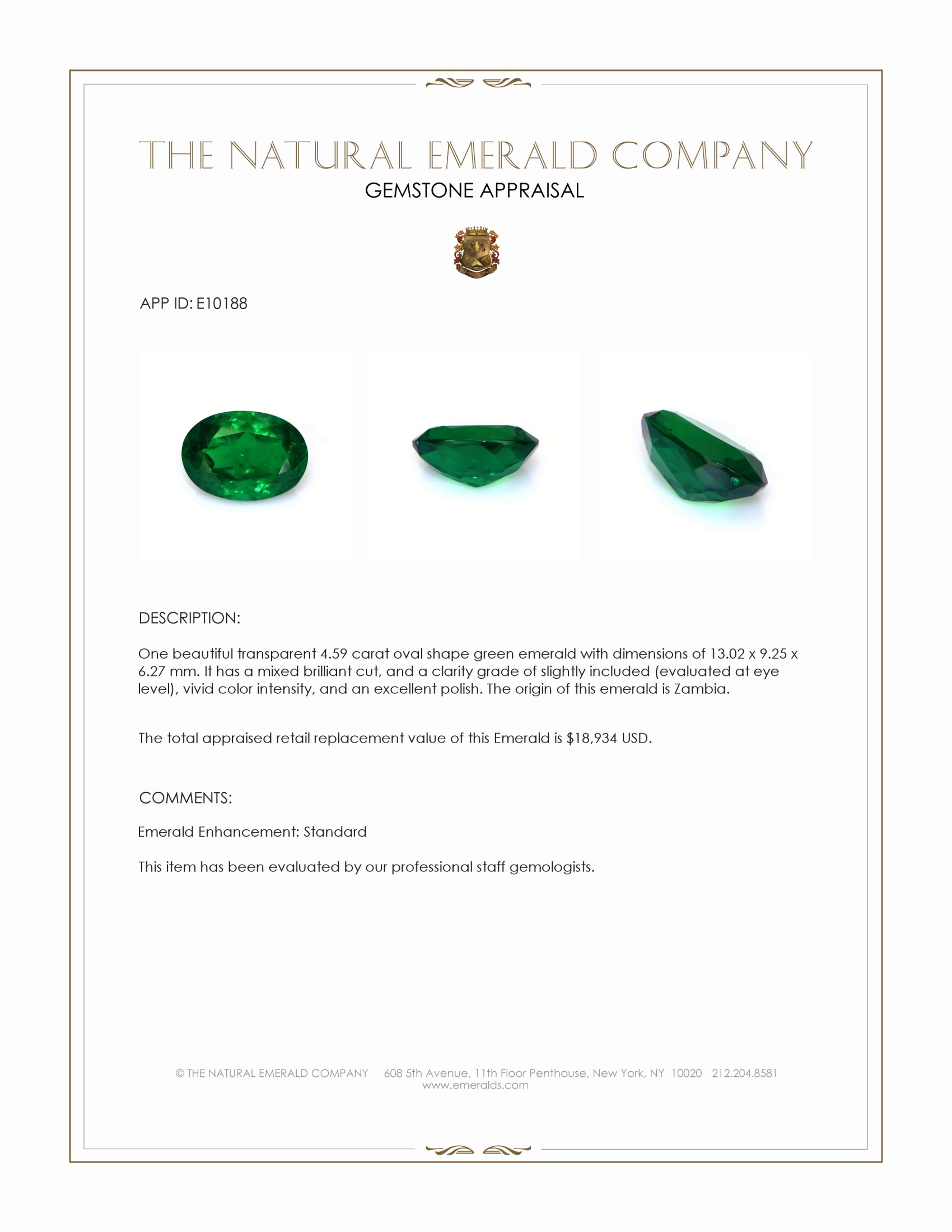 4.59 Ct. Emerald from Zambia