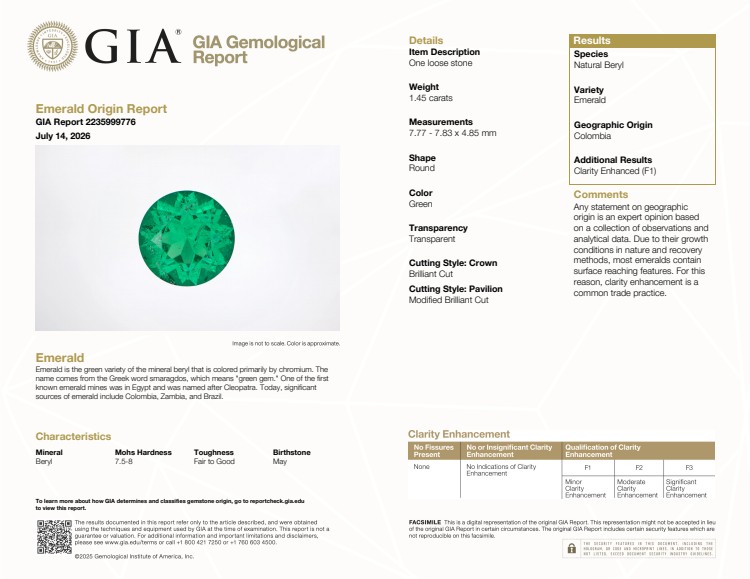 1.45 Ct. Emerald from Colombia