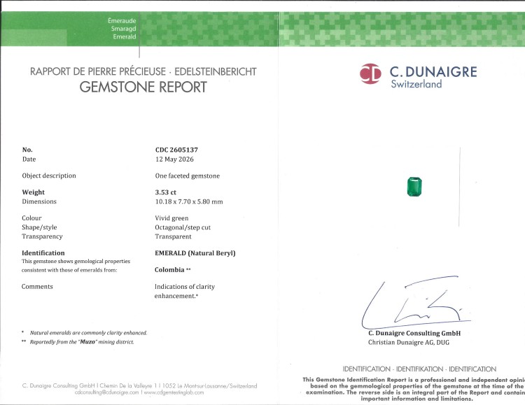 3.53 Ct. Emerald from Colombia - Muzo