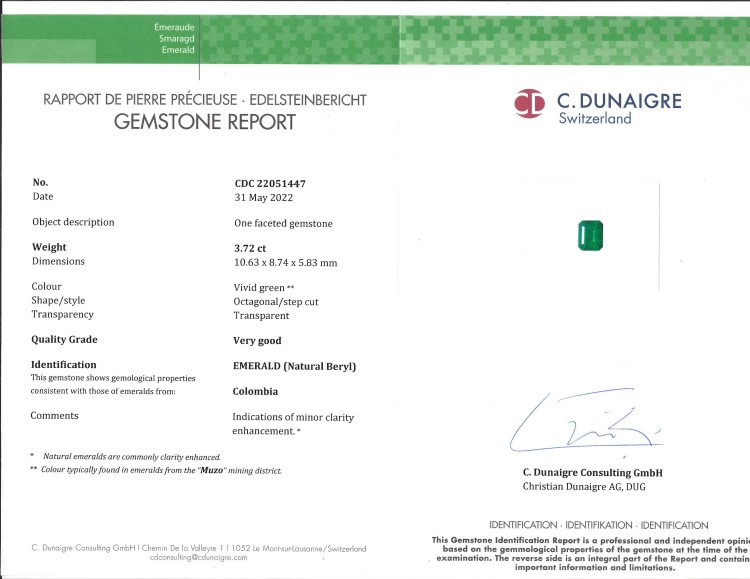 3.72 Ct. Emerald from Colombia - Muzo