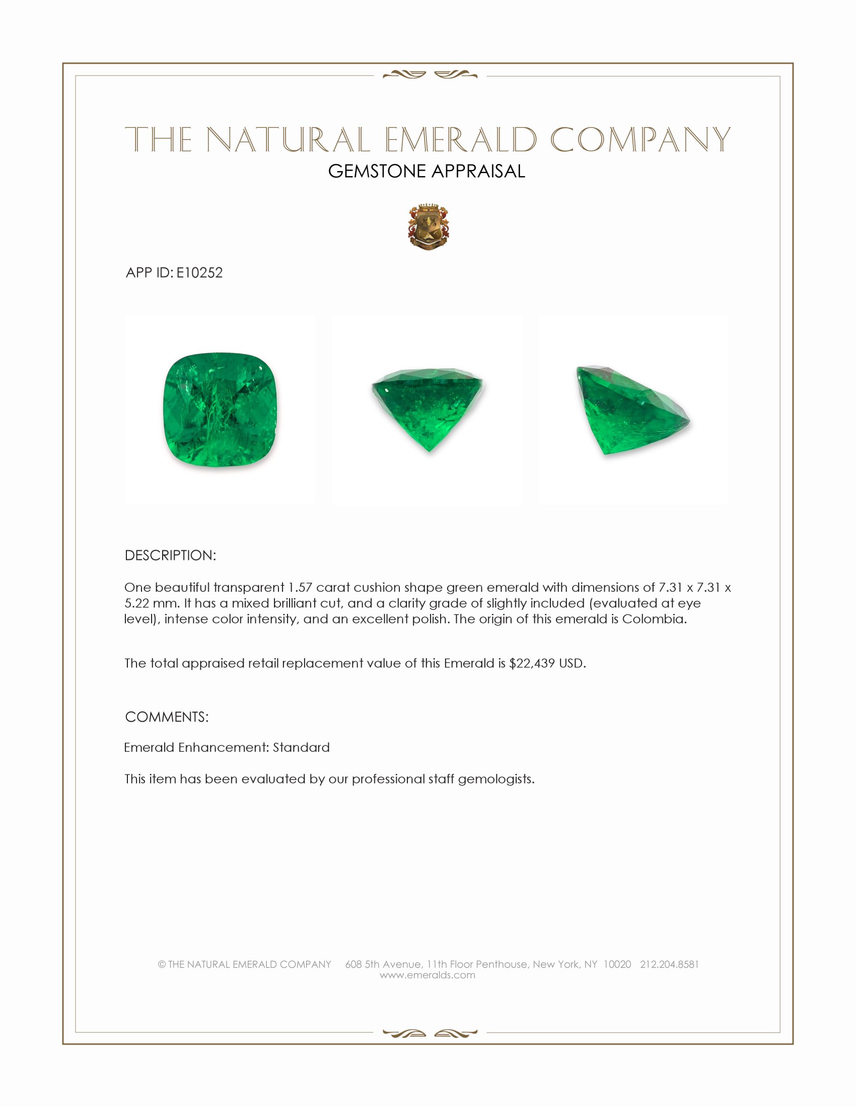 1.57 Ct. Emerald from Colombia