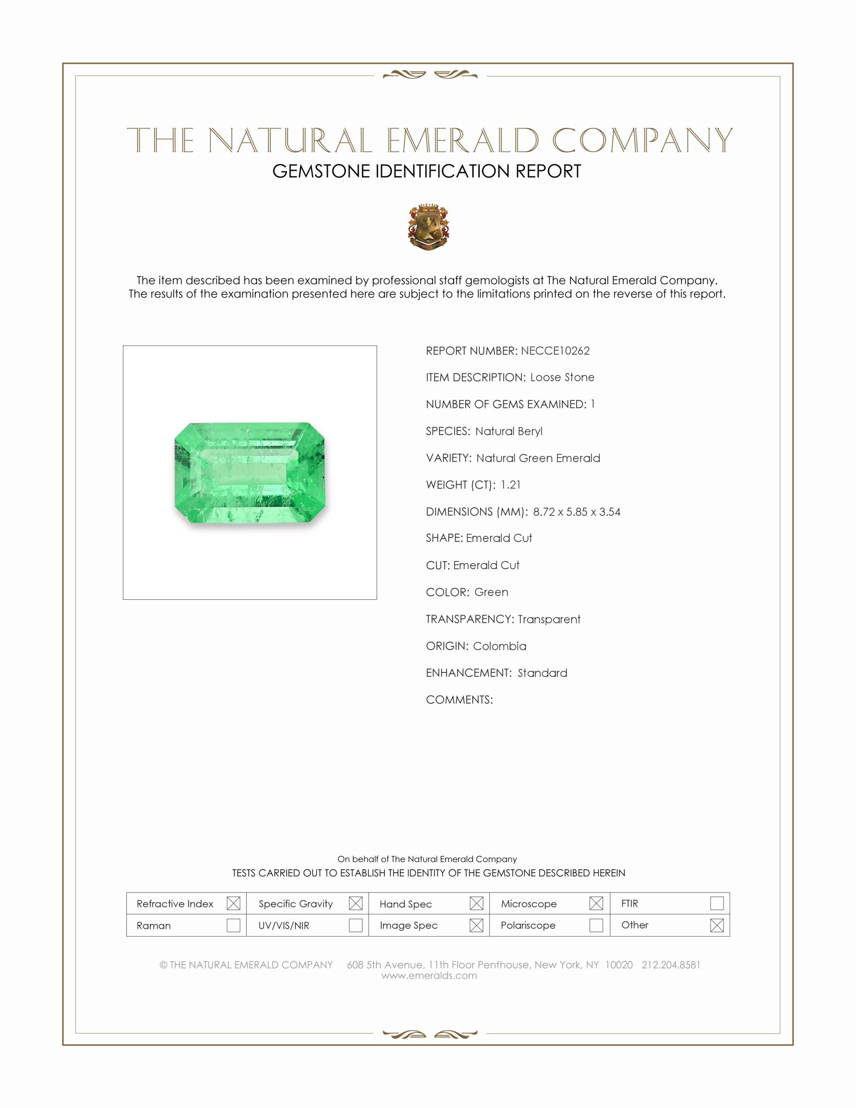 1.21 Ct. Emerald from Colombia