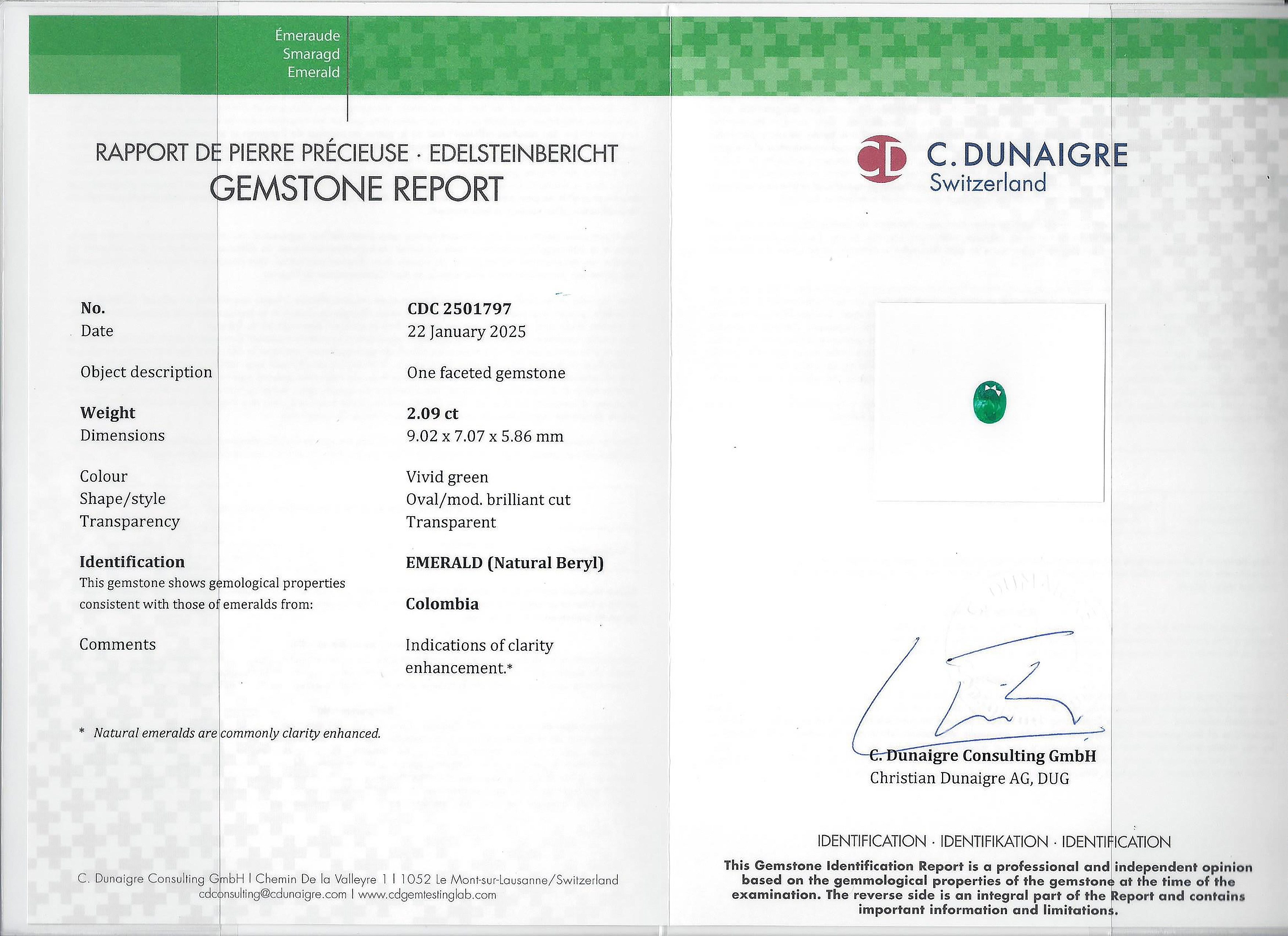 2.09 Ct. Emerald from Colombia