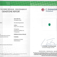 2.09 Ct. Emerald from Colombia Scan Report