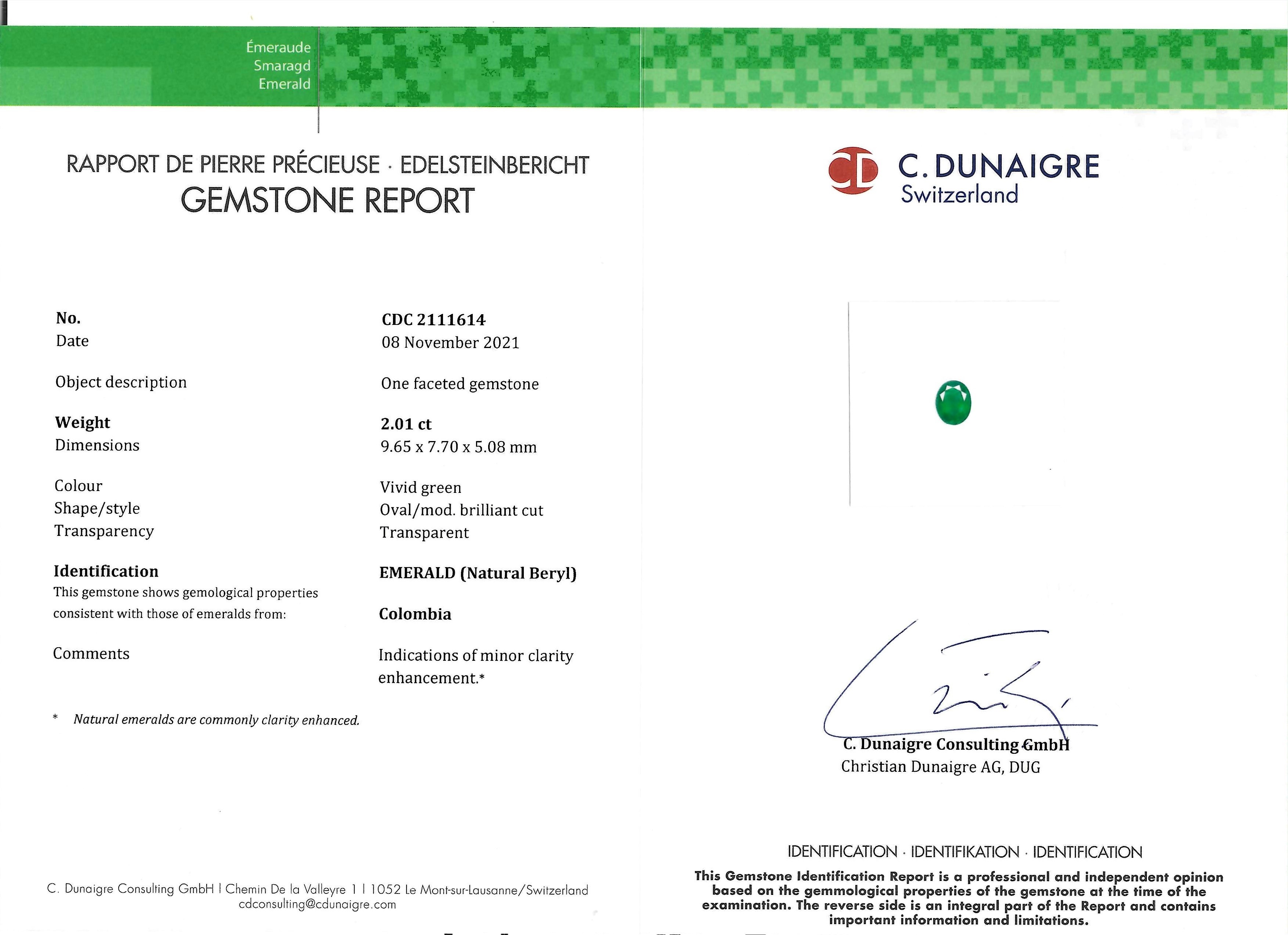 2.01 Ct. Emerald from Colombia